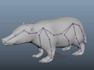 badger low poly rigged 3D Model
