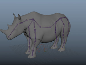 rhino rigged low poly 3D Model