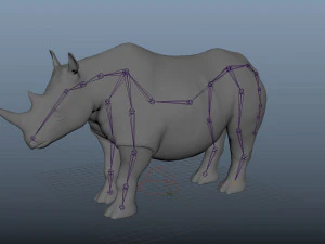 rhino rigged low poly 3D Model