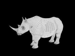 rhino rigged low poly 3D Model