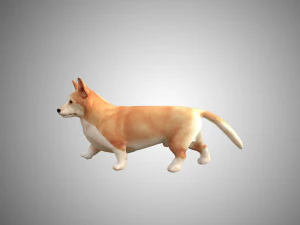realistic high detailed low poly rigged corgi 3D Model
