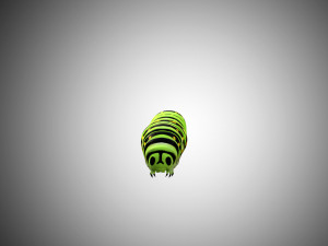 realistic high detailed low poly rigged caterpillar Modèle 3D