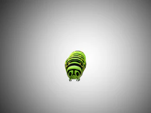 realistic high detailed low poly rigged caterpillar 3D Model