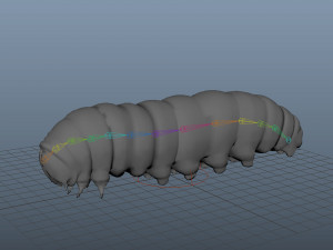 realistic high detailed low poly rigged caterpillar Modèle 3D