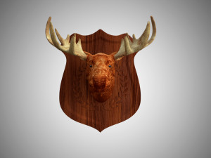 realistic high detailed low poly moose head trophy 3D Model