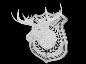 realistic high detailed low poly moose head trophy 3D Model