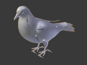rigged low poly pigeon 3D-Modell