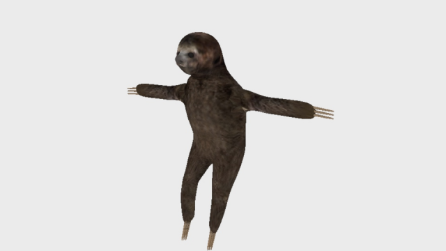sloth rigged low poly 3Dモデル .c4d .max .obj .3ds .fbx .stl .blend 