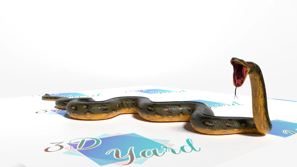 Anaconda rigged low poly 3D Model .c4d .max .obj .3ds .fbx .stl .blend 
