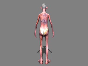 Zombie in piscina Modello 3D