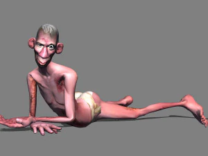 Zombie in piscina Modello 3D