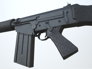 pbr fn fal rifle black Modello 3D