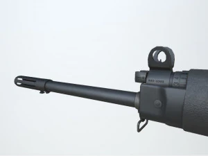 PBR FN Fal Gewehr schwarz 3D Modell