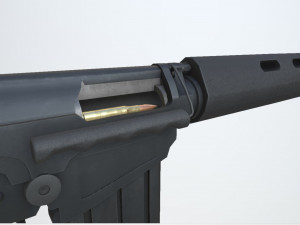 pbr fn fal rifle black Modello 3D