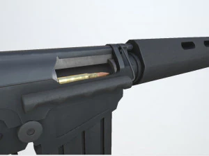 PBR FN Fal Gewehr schwarz 3D Modell