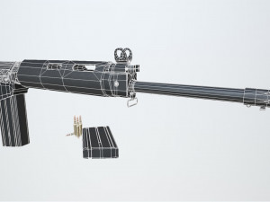 pbr fn fal rifle black Modello 3D