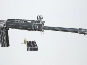 PBR FN Fal Gewehr schwarz 3D Modell