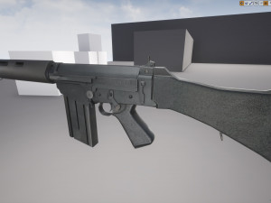 pbr fn fal rifle black Modello 3D