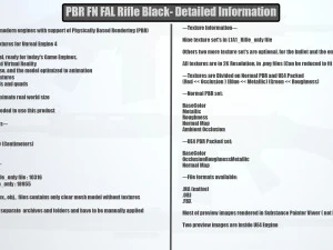 PBR FN Fal Gewehr schwarz 3D Modell