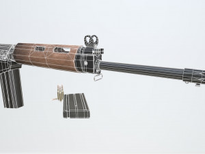 pbr fn fal rifle wood 3D मॉडल
