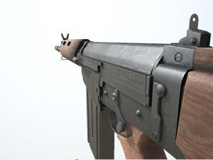 pbr fn fal rifle wood 3D मॉडल