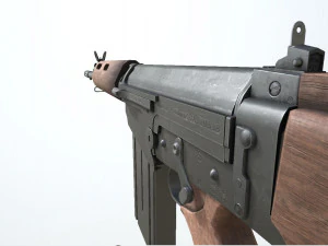 pbr fn fal rifle wood 3D Model