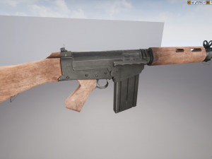 pbr fn fal rifle wood 3D मॉडल
