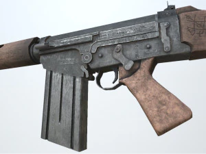 pbr fn fal rifle war 3D Model