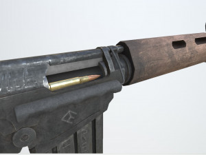 pbr fn fal rifle war Model 3D