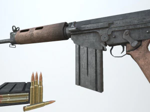 pbr fn fal rifle war 3D Model