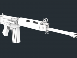 pbr fn fal rifle war Model 3D