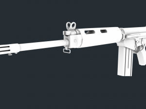 pbr fn fal rifle war Model 3D