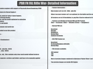 pbr fn fal rifle war Model 3D