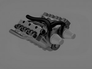 V6 engine Modelo 3D
