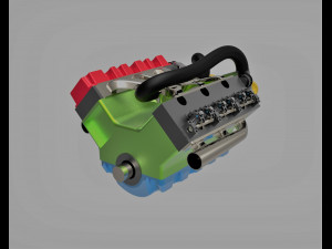 V6 engine Modelo 3D