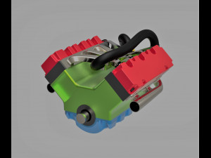V6 engine Modelo 3D