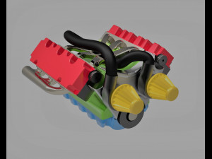 V6 engine Modelo 3D