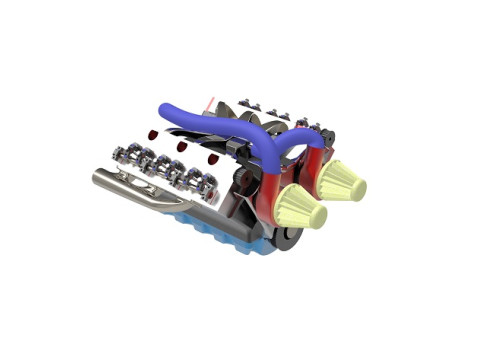 V6 Engine 3D Model