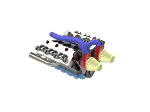 V6 Engine 3D Model