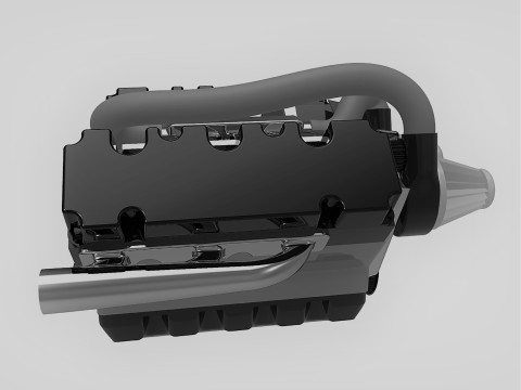 V6 Engine 3D Model