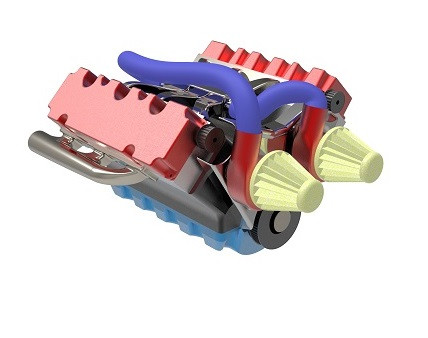 V6 Engine 3D Model .c4d .max .obj .3ds .fbx .stl .blend