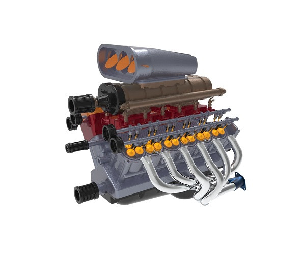 V12 Engine 3D Модель .c4d .max .obj .3ds .fbx .stl .blend 
