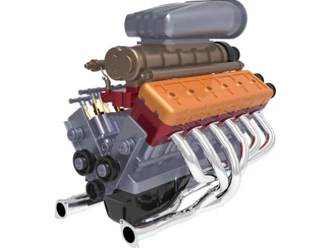 V12 Engine 3D Model