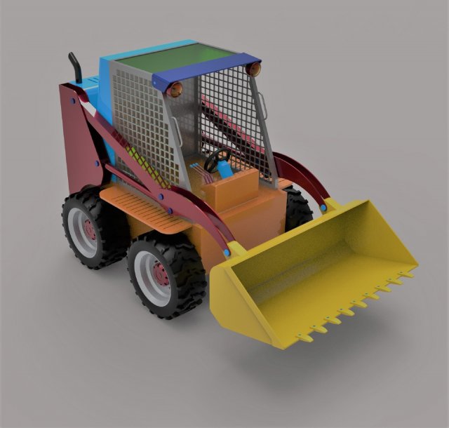 Front Loader 3D Модель .c4d .max .obj .3ds .fbx .stl .blend 