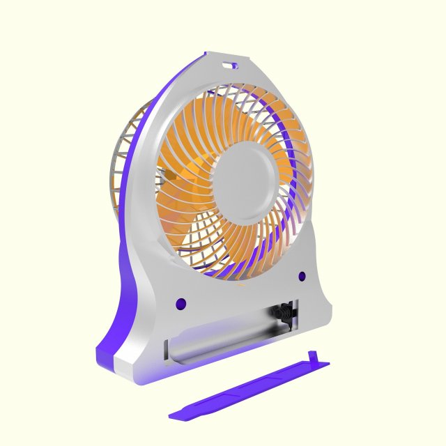 Battery Fan 3D Model .c4d .max .obj .3ds .fbx .stl .blend 