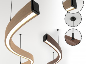 wooden lighting pendant-01 3D Модель