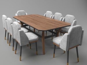 soft dining table Modello 3D
