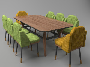 soft dining table Modello 3D