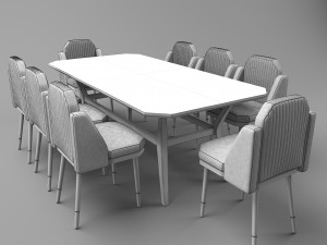 soft dining table Modello 3D