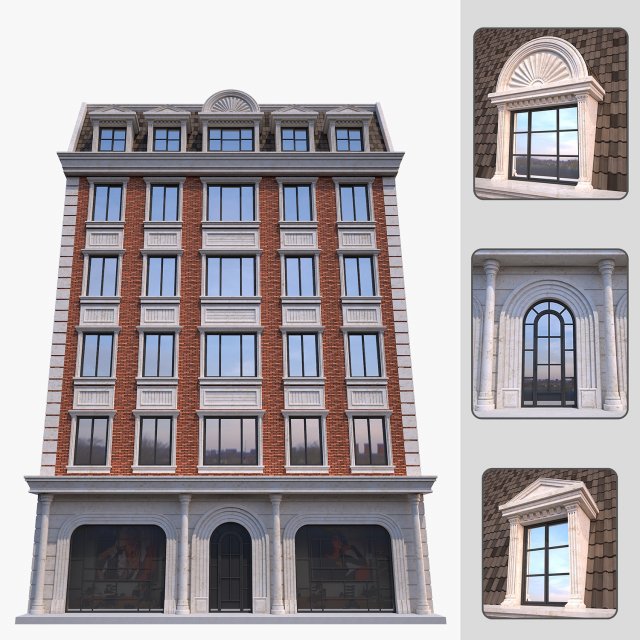 classic building 3Dモデル .c4d .max .obj .3ds .fbx .stl .blend 